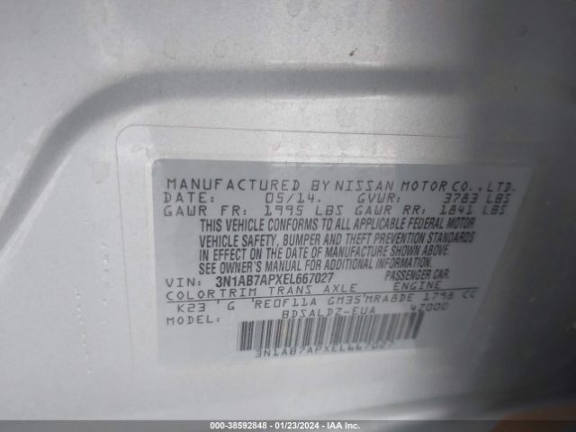 Photo 8 VIN: 3N1AB7APXEL667027 - NISSAN SENTRA 