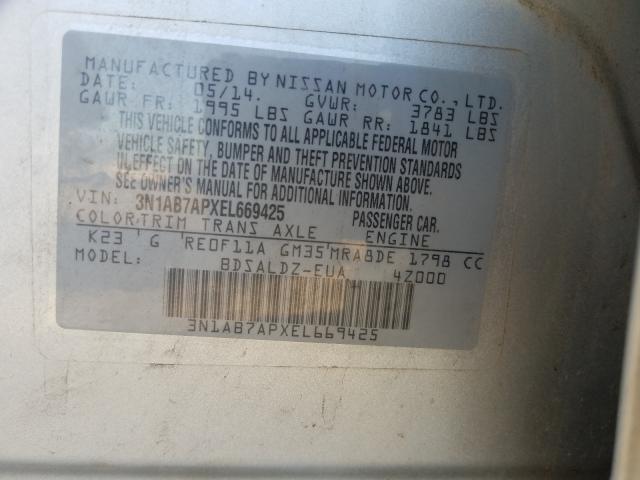 Photo 9 VIN: 3N1AB7APXEL669425 - NISSAN SENTRA S 