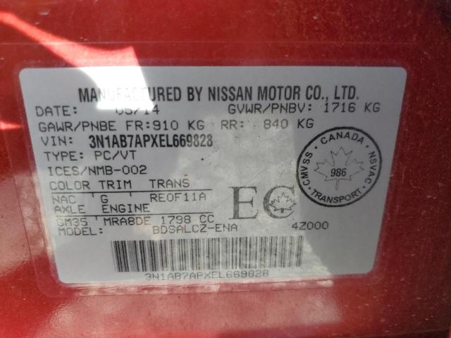 Photo 11 VIN: 3N1AB7APXEL669828 - NISSAN SENTRA S 