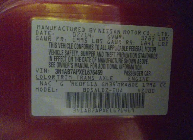 Photo 8 VIN: 3N1AB7APXEL676469 - NISSAN SENTRA 