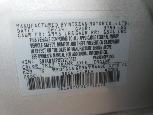 Photo 11 VIN: 3N1AB7APXEY210673 - NISSAN SENTRA S 