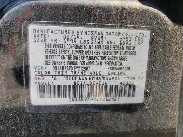 Photo 9 VIN: 3N1AB7APXEY212987 - NISSAN SENTRA S 