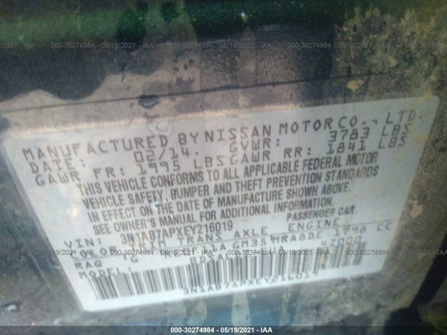 Photo 8 VIN: 3N1AB7APXEY216019 - NISSAN SENTRA 