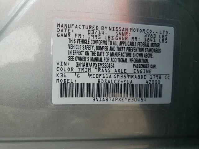 Photo 11 VIN: 3N1AB7APXEY230454 - NISSAN SENTRA 