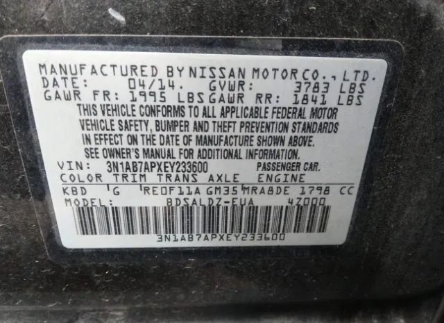 Photo 8 VIN: 3N1AB7APXEY233600 - NISSAN SENTRA 