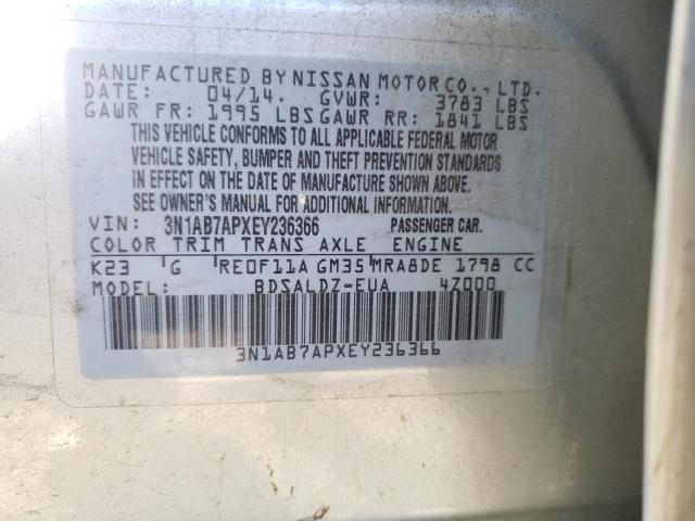 Photo 9 VIN: 3N1AB7APXEY236366 - NISSAN SENTRA S 