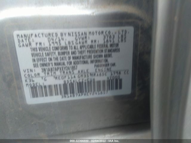 Photo 8 VIN: 3N1AB7APXEY241857 - NISSAN SENTRA 