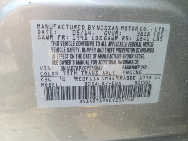 Photo 9 VIN: 3N1AB7APXEY256942 - NISSAN SENTRA S 