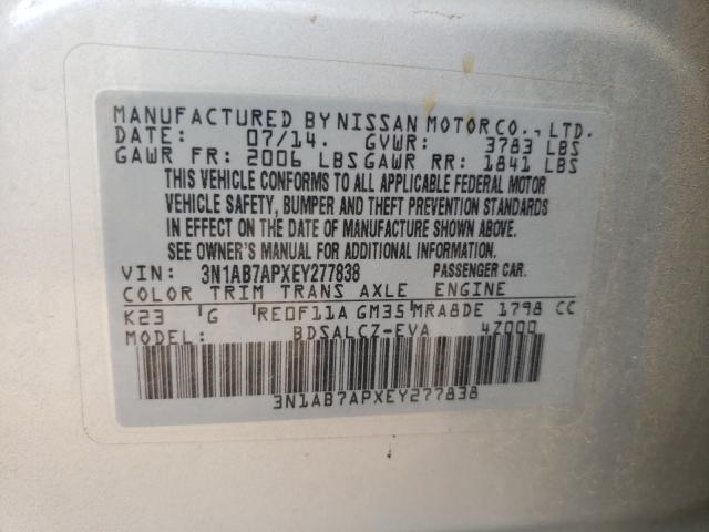 Photo 9 VIN: 3N1AB7APXEY277838 - NISSAN SENTRA S 