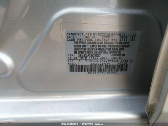 Photo 8 VIN: 3N1AB7APXEY286023 - NISSAN SENTRA 