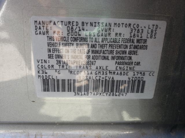 Photo 9 VIN: 3N1AB7APXEY286247 - NISSAN SENTRA S 