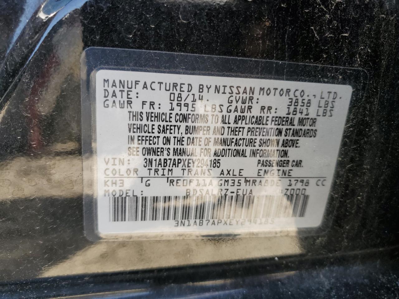 Photo 11 VIN: 3N1AB7APXEY294185 - NISSAN SENTRA 