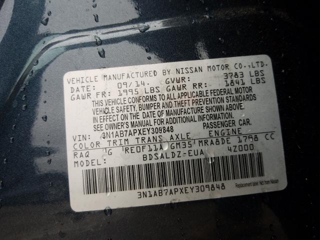 Photo 9 VIN: 3N1AB7APXEY309848 - NISSAN SENTRA S 