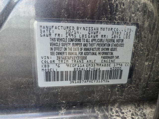 Photo 11 VIN: 3N1AB7APXEY315956 - NISSAN SENTRA S 