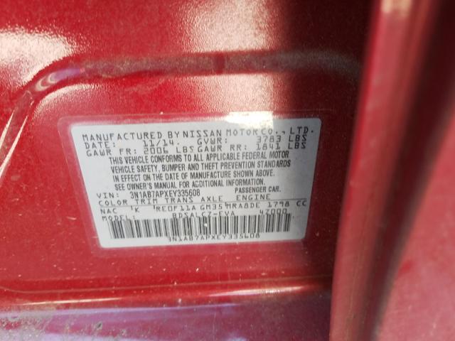 Photo 9 VIN: 3N1AB7APXEY335608 - NISSAN SENTRA S 