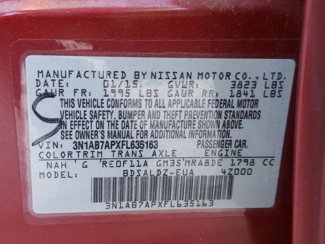 Photo 9 VIN: 3N1AB7APXFL635163 - NISSAN SENTRA S 