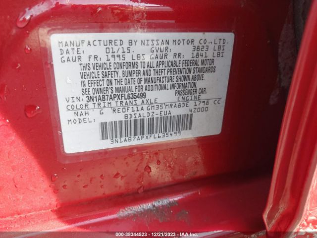 Photo 8 VIN: 3N1AB7APXFL635499 - NISSAN SENTRA 