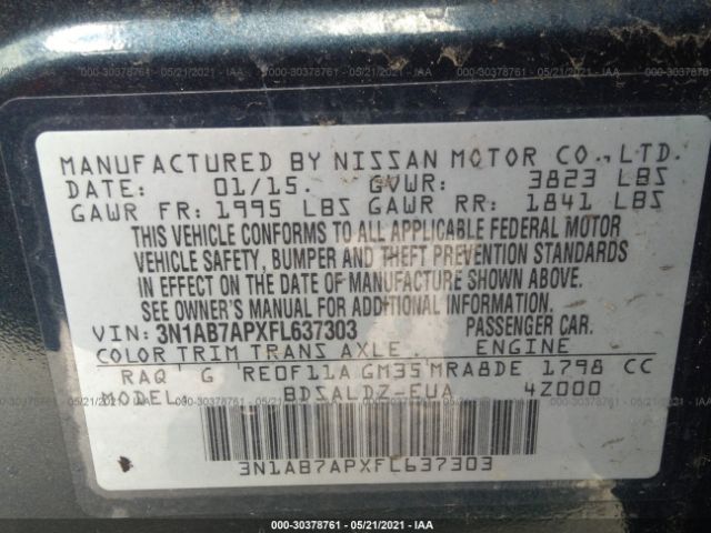 Photo 8 VIN: 3N1AB7APXFL637303 - NISSAN SENTRA 