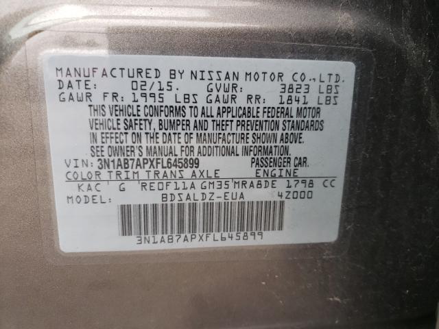 Photo 9 VIN: 3N1AB7APXFL645899 - NISSAN SENTRA S 