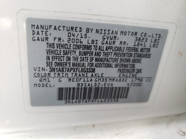 Photo 9 VIN: 3N1AB7APXFL653338 - NISSAN SENTRA S 