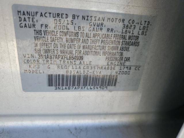 Photo 11 VIN: 3N1AB7APXFL654909 - NISSAN SENTRA S 