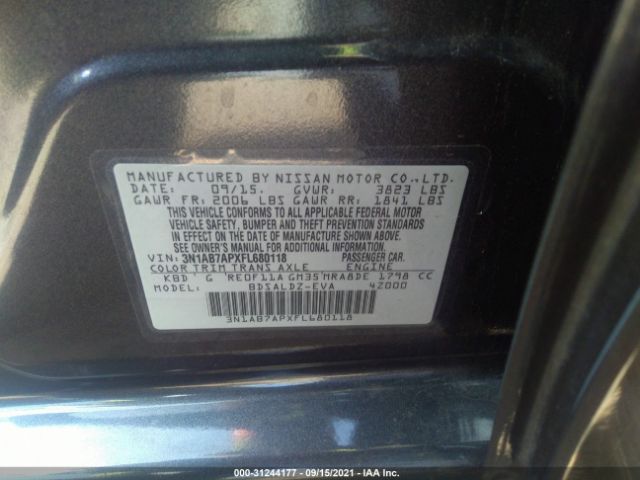 Photo 8 VIN: 3N1AB7APXFL680118 - NISSAN SENTRA 