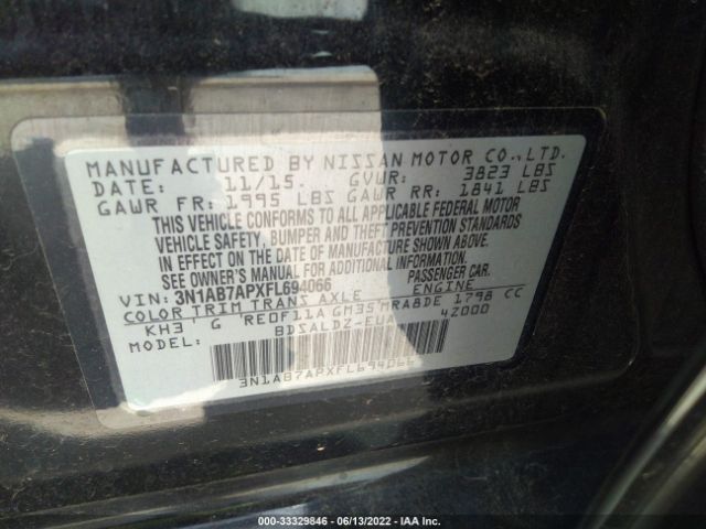 Photo 8 VIN: 3N1AB7APXFL694066 - NISSAN SENTRA 