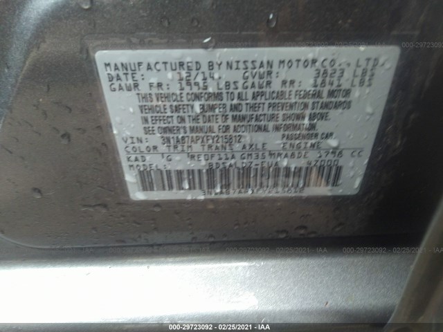 Photo 8 VIN: 3N1AB7APXFY215812 - NISSAN SENTRA 