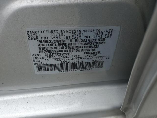 Photo 11 VIN: 3N1AB7APXFY222937 - NISSAN SENTRA S 