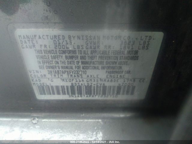 Photo 8 VIN: 3N1AB7APXFY232710 - NISSAN SENTRA 