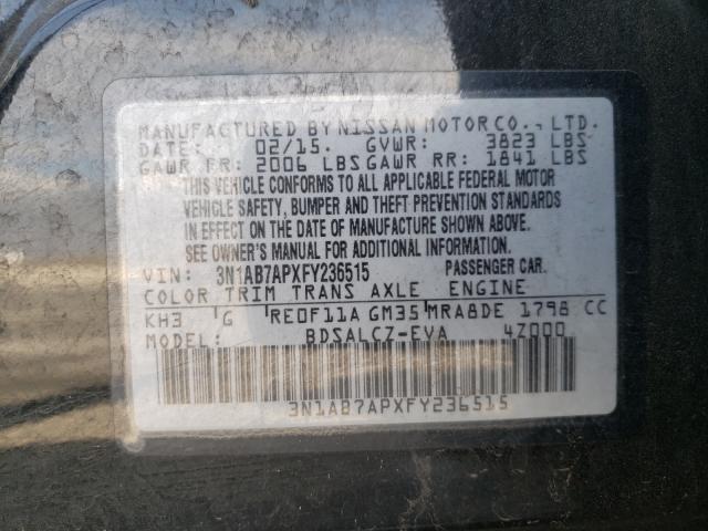 Photo 9 VIN: 3N1AB7APXFY236515 - NISSAN SENTRA S 