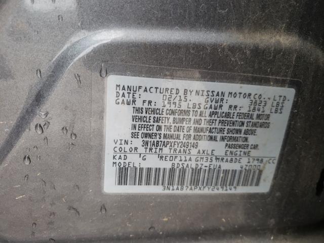 Photo 9 VIN: 3N1AB7APXFY249149 - NISSAN SENTRA 