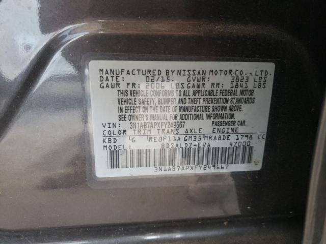 Photo 9 VIN: 3N1AB7APXFY249667 - NISSAN SENTRA S 