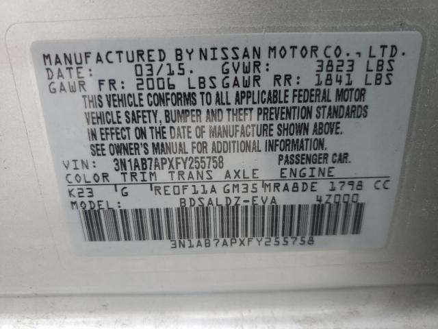 Photo 11 VIN: 3N1AB7APXFY255758 - NISSAN SENTRA 