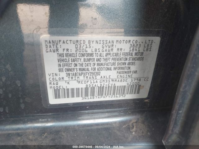 Photo 8 VIN: 3N1AB7APXFY256392 - NISSAN SENTRA 