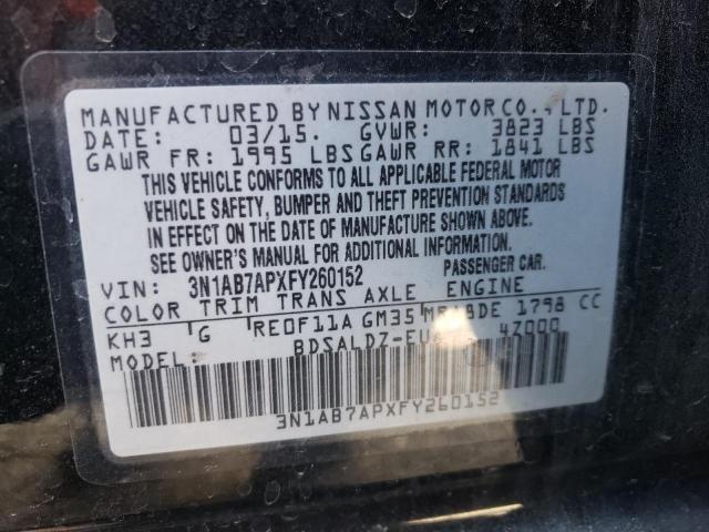 Photo 12 VIN: 3N1AB7APXFY260152 - NISSAN SENTRA S 