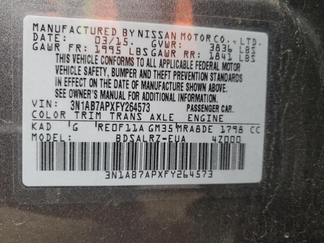 Photo 11 VIN: 3N1AB7APXFY264573 - NISSAN SENTRA S 