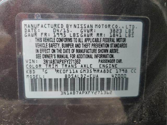 Photo 12 VIN: 3N1AB7APXFY271362 - NISSAN SENTRA S 