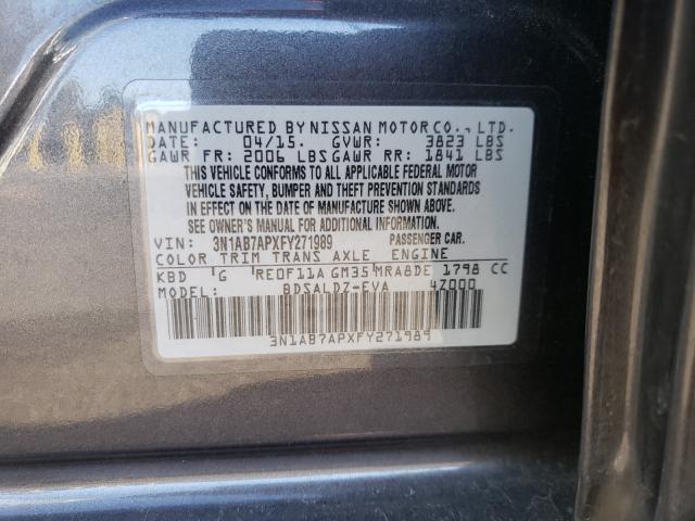 Photo 9 VIN: 3N1AB7APXFY271989 - NISSAN SENTRA S 