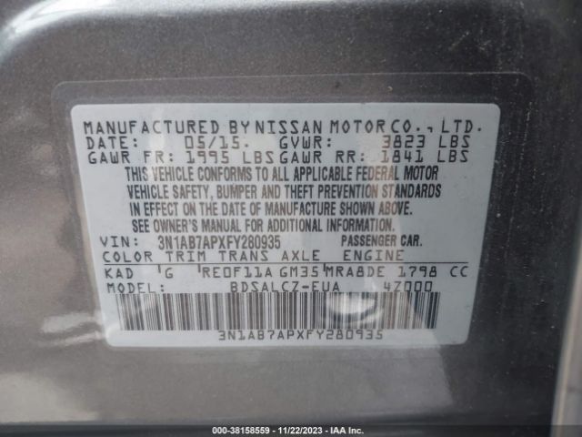 Photo 8 VIN: 3N1AB7APXFY280935 - NISSAN SENTRA 