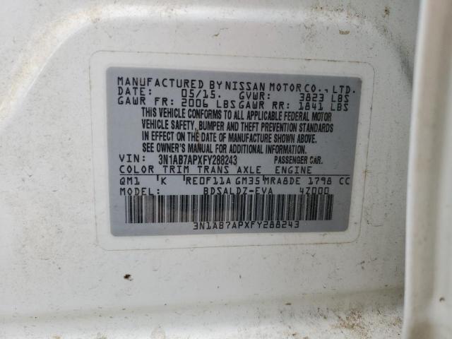 Photo 11 VIN: 3N1AB7APXFY288243 - NISSAN SENTRA S 