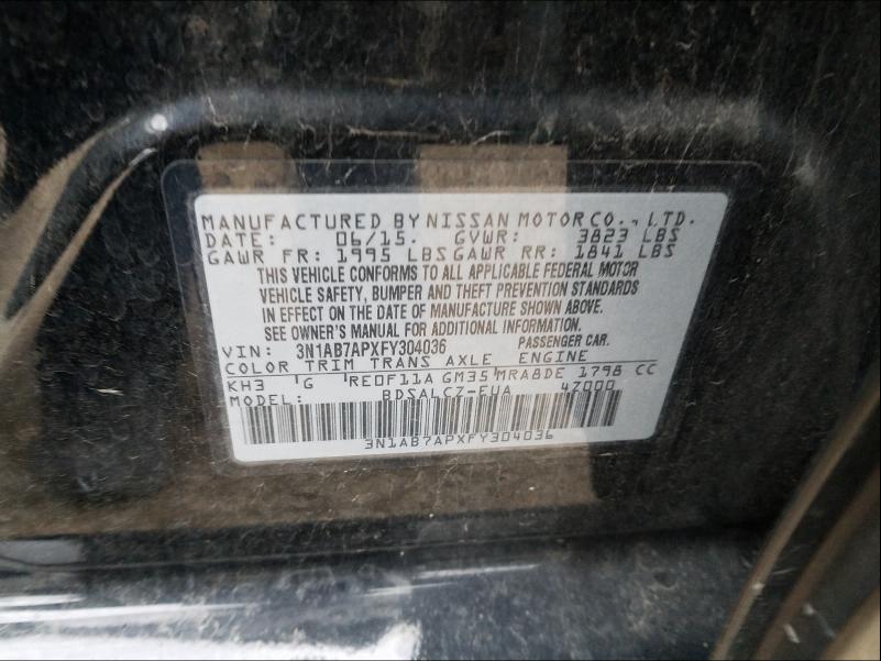 Photo 9 VIN: 3N1AB7APXFY304036 - NISSAN SENTRA S 