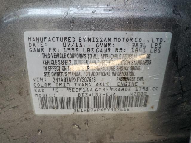 Photo 11 VIN: 3N1AB7APXFY307616 - NISSAN SENTRA S 