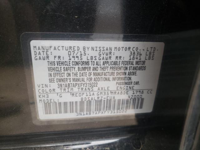 Photo 9 VIN: 3N1AB7APXFY315022 - NISSAN SENTRA S 