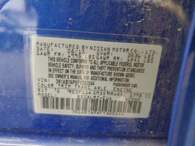 Photo 11 VIN: 3N1AB7APXFY320544 - NISSAN SENTRA S 