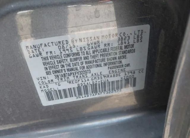 Photo 8 VIN: 3N1AB7APXFY322973 - NISSAN SENTRA 