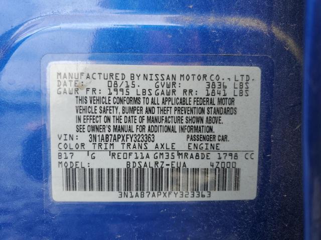 Photo 11 VIN: 3N1AB7APXFY323363 - NISSAN SENTRA S 