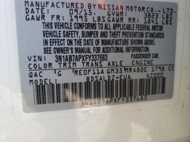 Photo 12 VIN: 3N1AB7APXFY337683 - NISSAN SENTRA S 