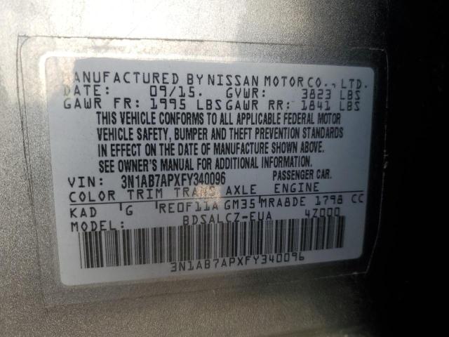 Photo 12 VIN: 3N1AB7APXFY340096 - NISSAN SENTRA S 