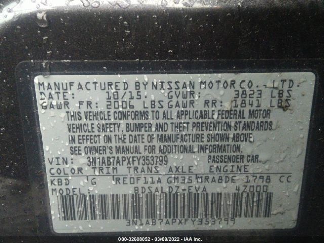 Photo 8 VIN: 3N1AB7APXFY353799 - NISSAN SENTRA 